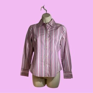 GAP Stretch Blouse Stripes Button Long Sleeve Size XS